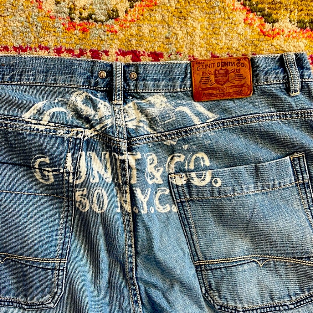 G-Unit Vintage Over Sized 100% Cotton Y2K Jean Shorts skater 90’s Vintage